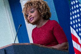 White House National Security Communications Advisor John Kirby and White House Press Secretary Karine Jean-Pierre hold daily pr