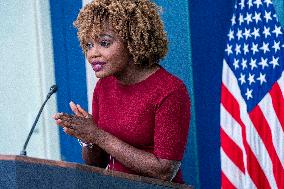 White House National Security Communications Advisor John Kirby and White House Press Secretary Karine Jean-Pierre hold daily pr