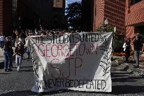 Pro-Palestine Demonstration At Georgetown University