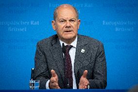 Federal Chancellor Of The Federal Republic Of Germany Olaf Scholz At The European Council