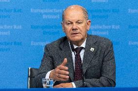 Federal Chancellor Of The Federal Republic Of Germany Olaf Scholz At The European Council