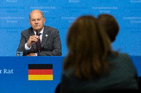 Federal Chancellor Of The Federal Republic Of Germany Olaf Scholz At The European Council