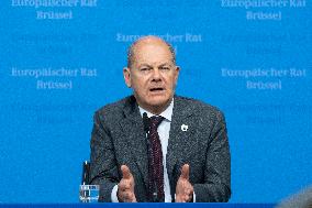 Federal Chancellor Of The Federal Republic Of Germany Olaf Scholz At The European Council