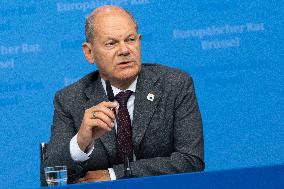 Federal Chancellor Of The Federal Republic Of Germany Olaf Scholz At The European Council