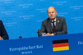 Federal Chancellor Of The Federal Republic Of Germany Olaf Scholz At The European Council