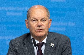 Federal Chancellor Of The Federal Republic Of Germany Olaf Scholz At The European Council