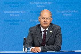 Federal Chancellor Of The Federal Republic Of Germany Olaf Scholz At The European Council