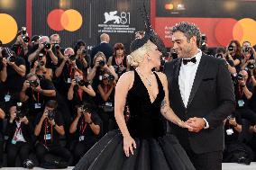 81st Mostra - Lady Gaga And Fiance Walk The Red Carpet