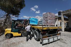 Palestinians In Nablus Send Food Aid To Jenin - West Bank