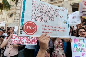 Protest By Support Teachers And Families Of Pupils With Disabilities.