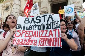 Protest By Support Teachers And Families Of Pupils With Disabilities.