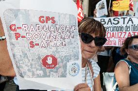 Protest By Support Teachers And Families Of Pupils With Disabilities.