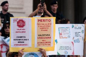 Protest By Support Teachers And Families Of Pupils With Disabilities.