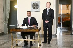 Emir of Qatar, Sheikh Tamim bin Hamad al-Thani during official state visit to Finland