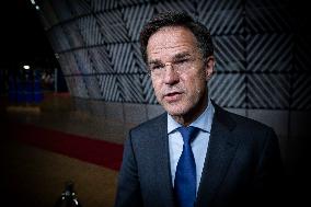 Prime Minister Of The Netherlands Mark Rutte At The European Council