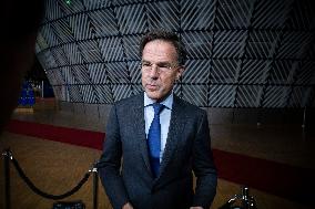 Prime Minister Of The Netherlands Mark Rutte At The European Council