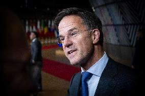 Prime Minister Of The Netherlands Mark Rutte At The European Council