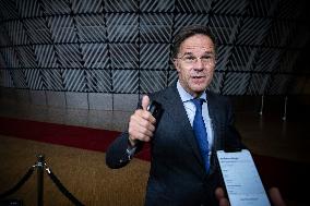 Prime Minister Of The Netherlands Mark Rutte At The European Council