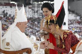 Pope Francis Leads A Mass At Jakarta Stadium - Indonesia