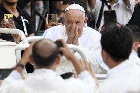 Pope Francis Leads A Mass At Jakarta Stadium - Indonesia