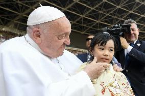 Pope Francis Leads A Mass At Jakarta Stadium - Indonesia