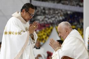 Pope Francis Leads A Mass At Jakarta Stadium - Indonesia