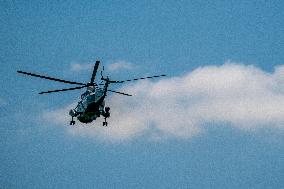 President Biden departs the White House for Westby, Wisconsin to deliver remarks on his Investing in America agenda.