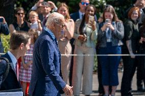 President Biden departs the White House for Westby, Wisconsin to deliver remarks on his Investing in America agenda.