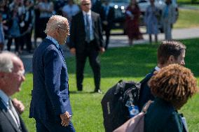 President Biden departs the White House for Westby, Wisconsin to deliver remarks on his Investing in America agenda.