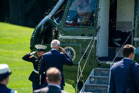 President Biden departs the White House for Westby, Wisconsin to deliver remarks on his Investing in America agenda.