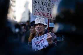 Retirees, Social Organizations, and Unions Protest in Front of National Congress in Buenos Aires