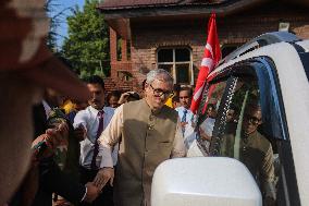 Omar Abdullah Filed His Nomination Papers For The Upcoming Assembly Elections In Kashmir