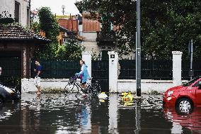 Storm And Flooding Of Ponte Lambro In Milan