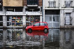 Storm And Flooding Of Ponte Lambro In Milan