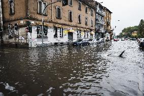 Storm And Flooding Of Ponte Lambro In Milan