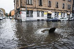 Storm And Flooding Of Ponte Lambro In Milan