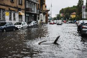 Storm And Flooding Of Ponte Lambro In Milan