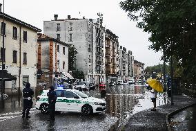 Storm And Flooding Of Ponte Lambro In Milan