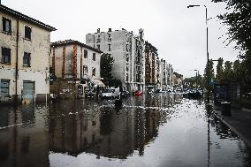 Storm And Flooding Of Ponte Lambro In Milan