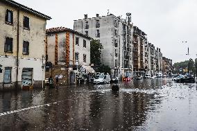 Storm And Flooding Of Ponte Lambro In Milan