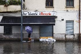 Storm And Flooding Of Ponte Lambro In Milan