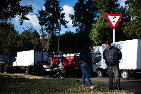 Truckers Protests Against Rise In Fuel Prices In Colombia