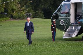 President Biden Returns To The White House From A Trip To Wisconsin On September 5, 2024