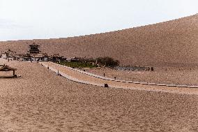 Mingsha Mountain Crescent Spring in Jiuquan