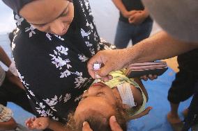 Children Given Polio Vaccine - Gaza