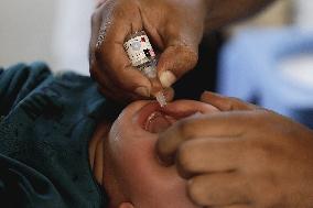 Children Given Polio Vaccine - Gaza