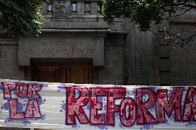 Students From Various Universities In Mexico, Protest In Favour Of Judicial Reform