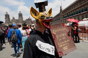 Students From Various Universities In Mexico, Protest In Favour Of Judicial Reform