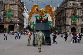 Mexican Army Performs Honours In The Mexico City Zócalo