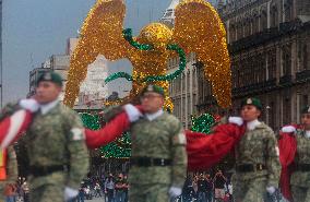 Mexican Army Performs Honours In The Mexico City Zócalo